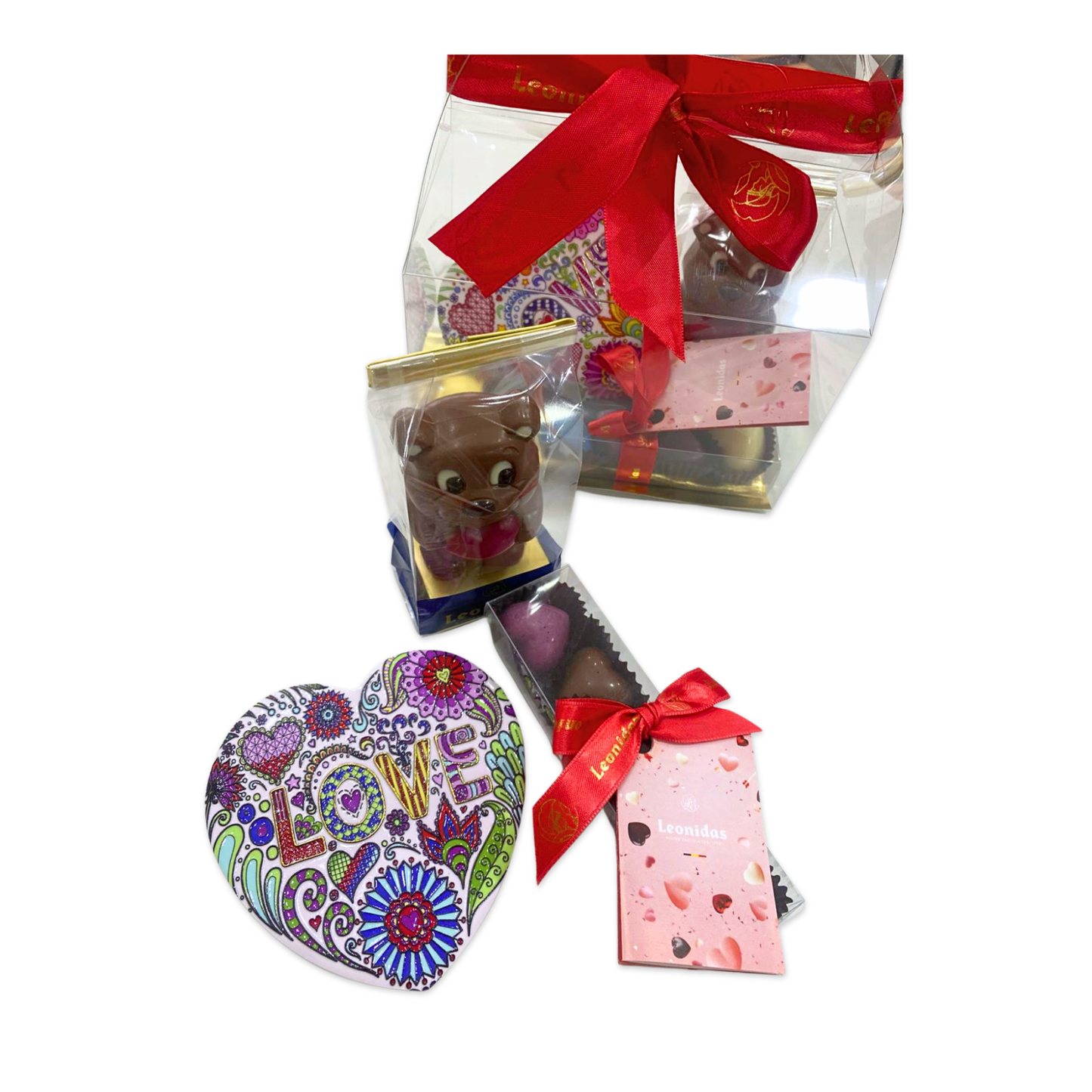 Kit Porta Copos "Love" com Figura e 5 Bombons