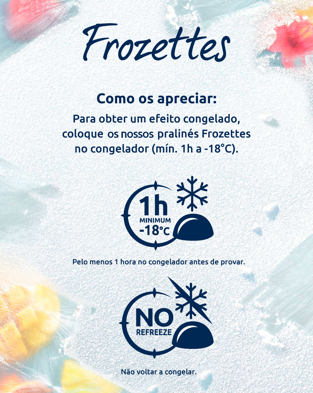 16 Frozettes - Bombons Gelados de Fruta e Chocolate