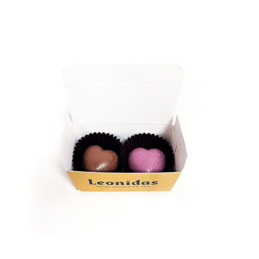 Ballotin 2 Corações Leonidas – dois bombons em forma de coração