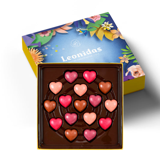 Zanzibar Primavera Leonidas – Caixa com 16 Corações de Chocolate Belga