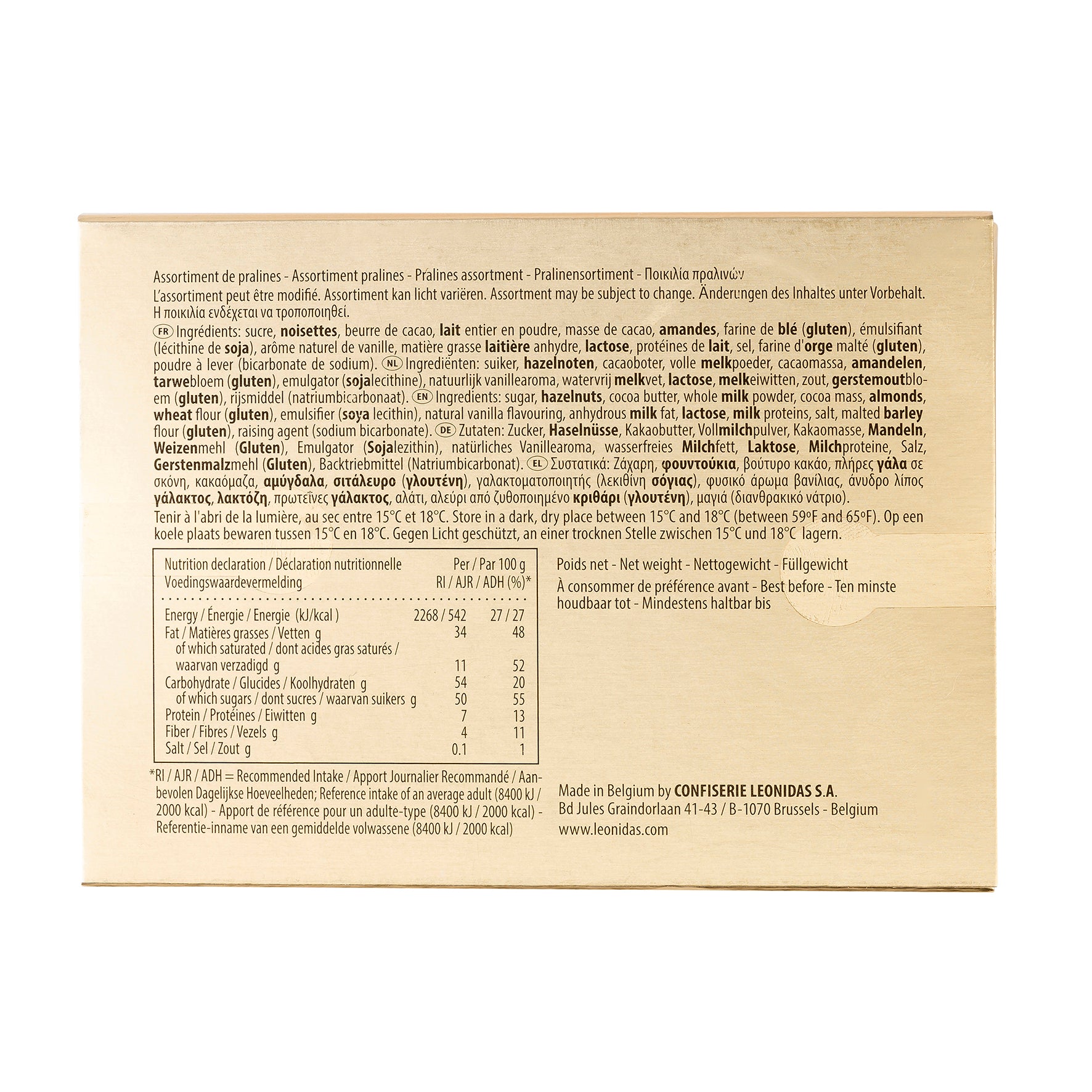 caixa de giangujas dourada : gianduja, giantina e giamanda
