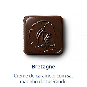 bombom bretagne de chocolate negro com creme de caramelo com sal marinho de Guerande