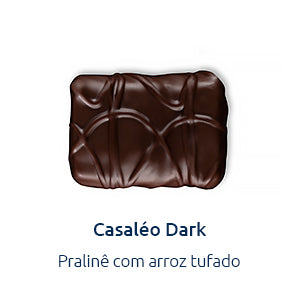 bombom casaléo dark de chocolate negro com Pralinê de arroz tufado