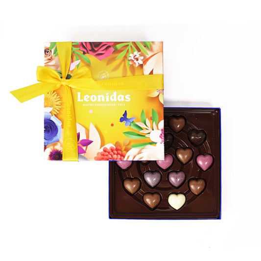 Zanzibar Primavera Leonidas – Caixa com 16 Corações de Chocolate Belga