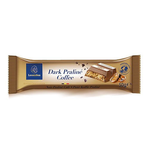 Barra de Chocolate Negro e Pralinê de Avelã com Café 50g